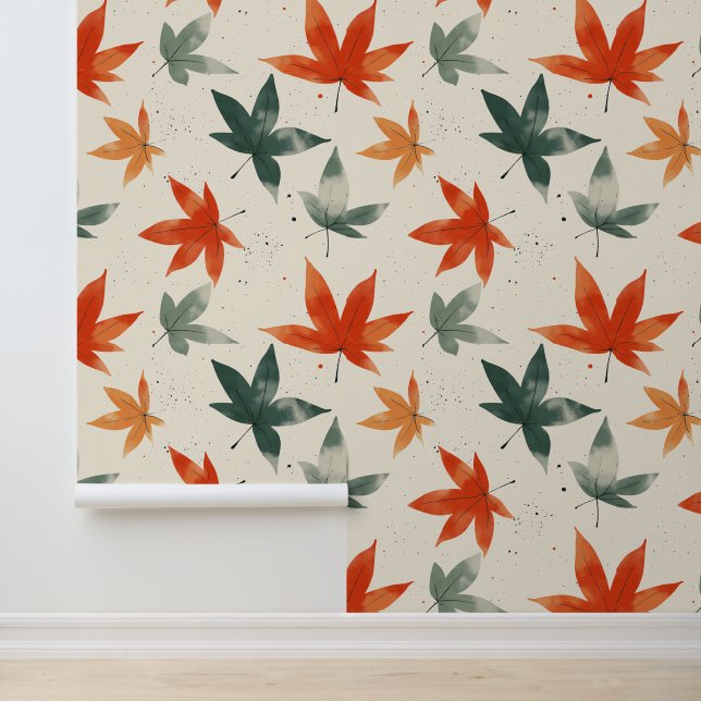 Autumn Leaves Pattern Wallpaper (Application)