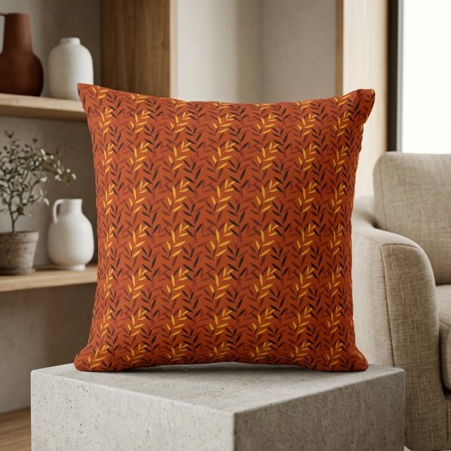 Autumn Leaves Pattern - Warm Fall Foliage Design Cushion (Creator Uploaded)