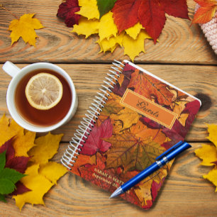 Autumn Leaves Personalised Guestbook Notebook