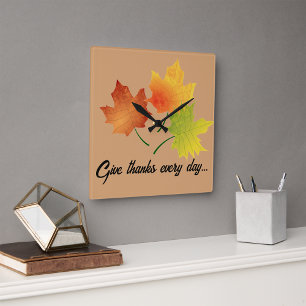 Autumn Leaves Personalized Wall Clock