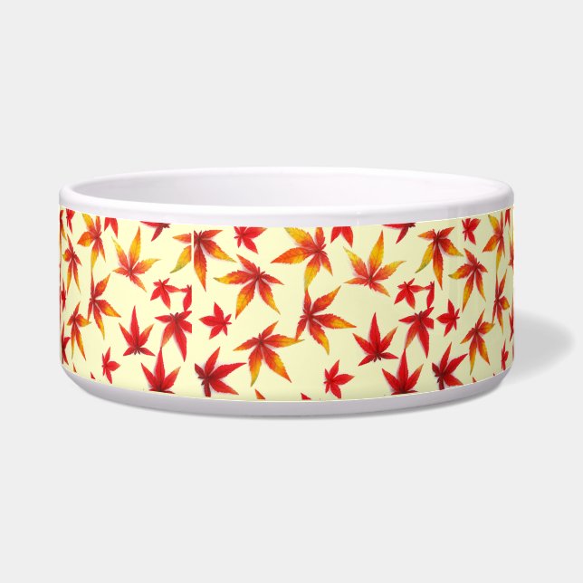 Autumn Leaves Pet Bowl (Front)