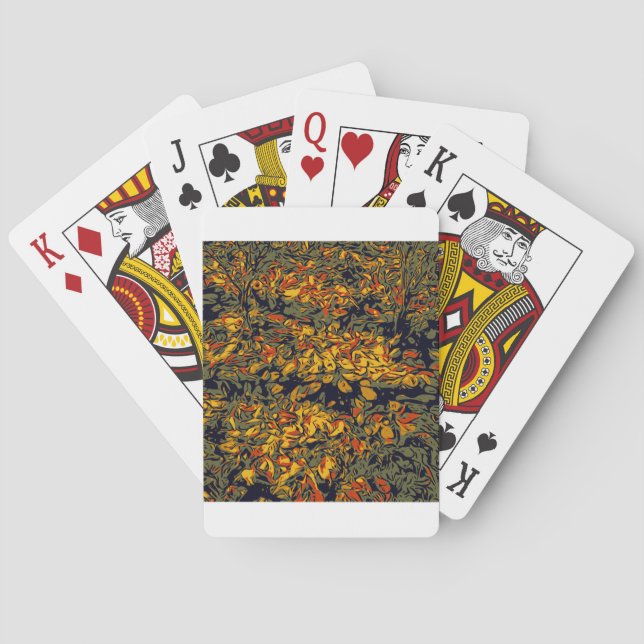 Autumn leaves playing cards (Back)
