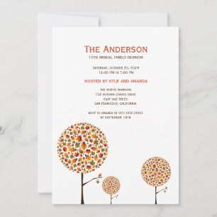 Autumn Leaves Pop Tree Family Reunion Party Invite