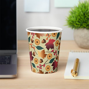 Autumn leaves, popular pattern, paper cups