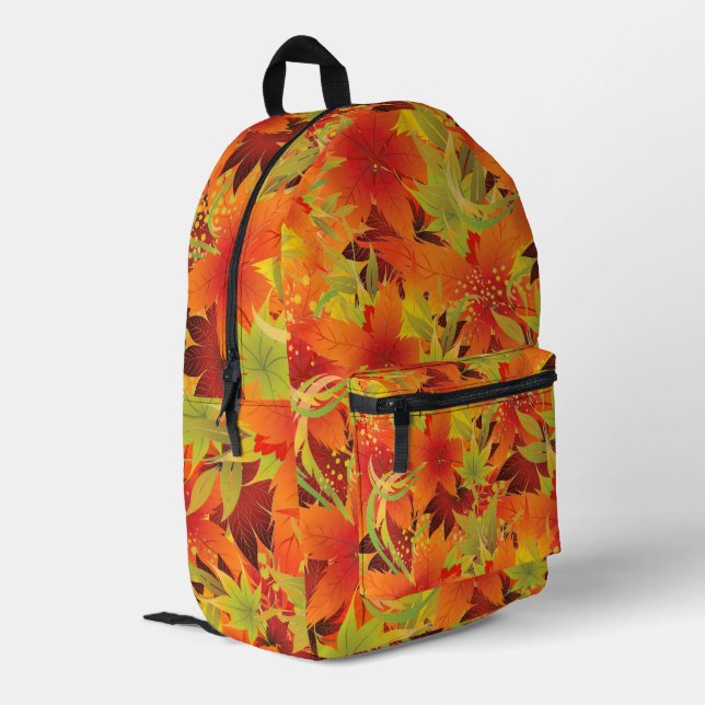 Autumn Leaves  Printed Backpack (Back Corner Left)