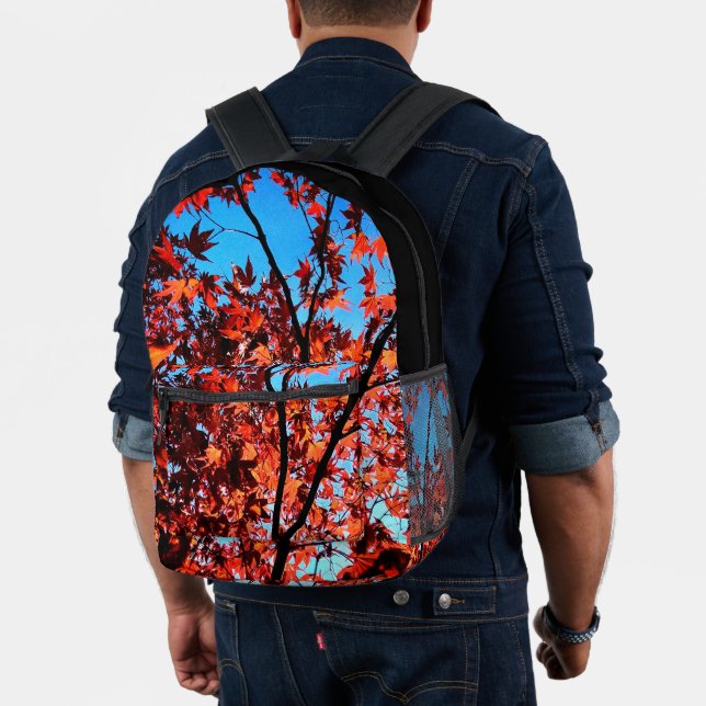 Autumn leaves printed backpack (Insitu (Model))