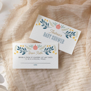Autumn Leaves Pumpkin Baby Shower Diaper Raffle Enclosure Card