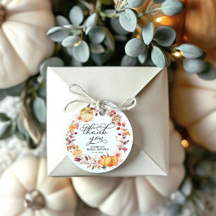 Autumn Leaves Pumpkin Fall Bridal Shower Favour Tags