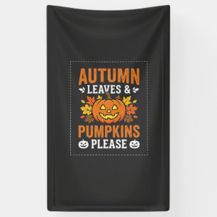 Autumn Leaves Pumpkin Halloween Design Banner