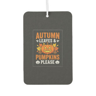 Autumn Leaves Pumpkin Halloween Design Car Air Freshener