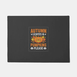Autumn Leaves Pumpkin Halloween Design Doormat