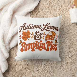 Autumn Leaves Pumpkin Pies Fall Pillow