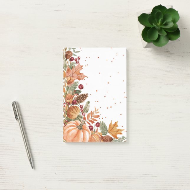 Autumn Leaves & Pumpkin Post-it Notes (Office)