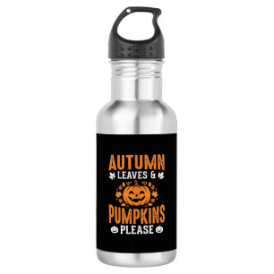Autumn Leaves Pumpkins Please Halloween Pumpkin De 532 Ml Water Bottle