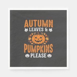 Autumn Leaves Pumpkins Please Halloween Pumpkin De Napkin