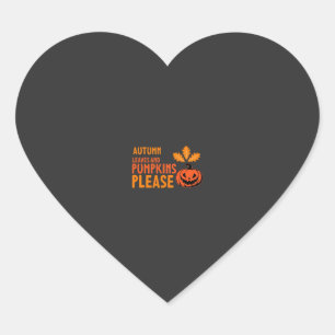 Autumn Leaves Pumpkins Please Halloween Pumpkin Or Heart Sticker