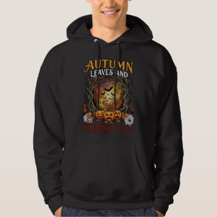 Autumn Leaves Pumpkins Please Halloween Spooky Tre Hoodie