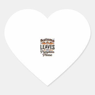 Autumn Leaves Pumpkins Please Vintage Fall_1 Heart Sticker