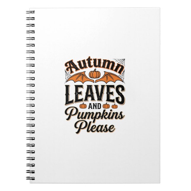 Autumn Leaves Pumpkins Please Vintage Fall_1 Notebook (Front)