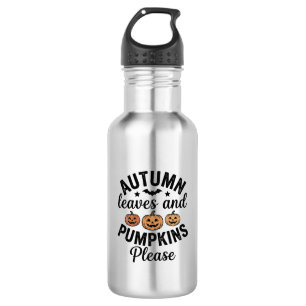 Autumn Leaves Pumpkins Please Vintage Halloween De 532 Ml Water Bottle