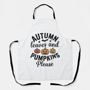 Autumn Leaves Pumpkins Please Vintage Halloween De Apron