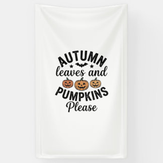 Autumn Leaves Pumpkins Please Vintage Halloween De Banner