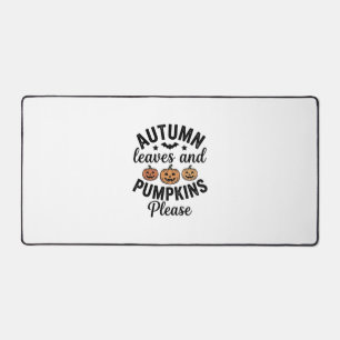 Autumn Leaves Pumpkins Please Vintage Halloween De Desk Mat
