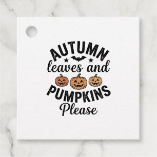 Autumn Leaves Pumpkins Please Vintage Halloween De Favour Tags
