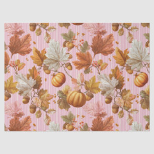 Autumn Leaves & Pumpkins Seamless Pattern Tissue Paper