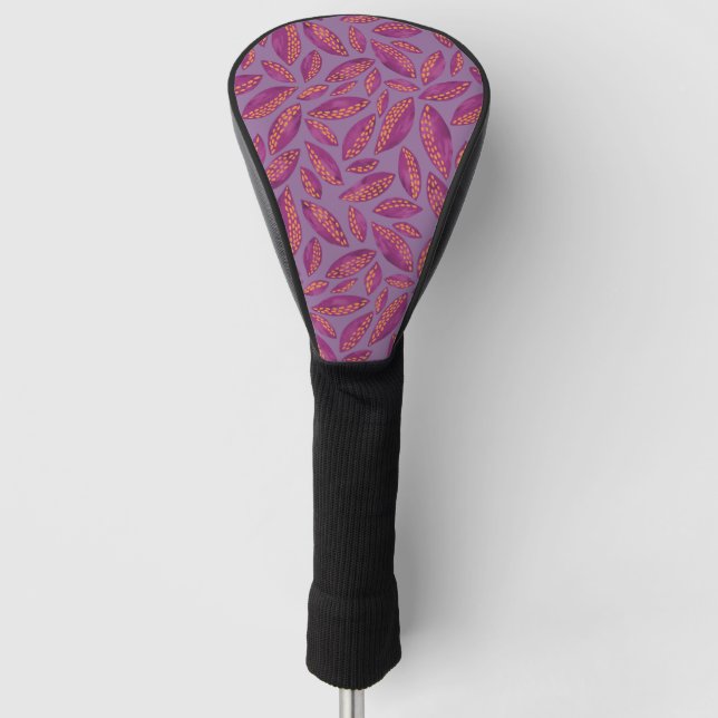 Autumn Leaves Purple Golf Head Cover (Front)