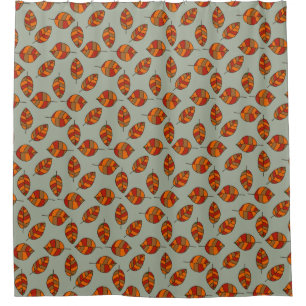 Autumn Leaves Red Leaf Pattern on any Colour Shower Curtain