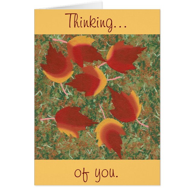 Autumn Leaves Red Maple Abstract on Grass (Front)