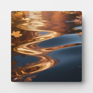 Autumn Leaves Reflection Watercolor Plaque