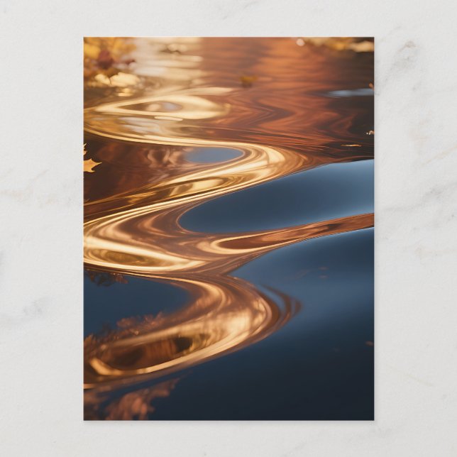 Autumn Leaves Reflection Watercolor Postcard (Front)