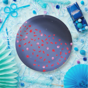 Autumn Leaves & Roses Paper Plate