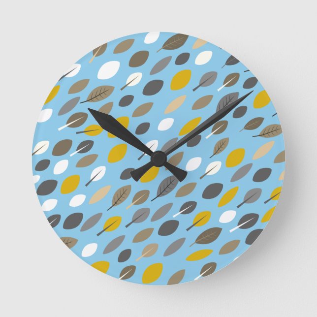 Autumn Leaves Round Clock (Front)