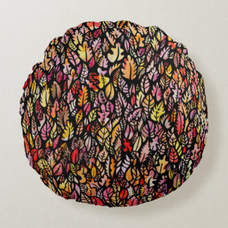 Autumn Leaves Round Cushion