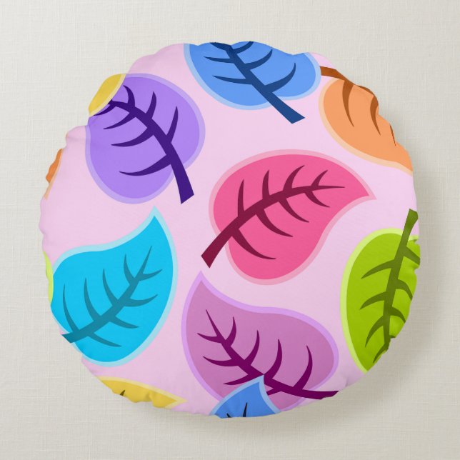 Autumn Leaves  Round Cushion (Front)