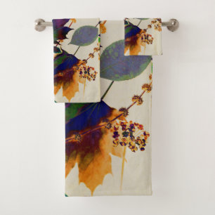 Autumn Leaves Royal Colours Bath Towel Set