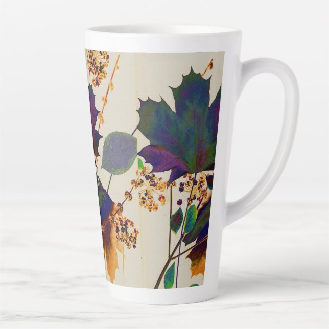 Autumn Leaves Royal Colours Latte Mug (Right)