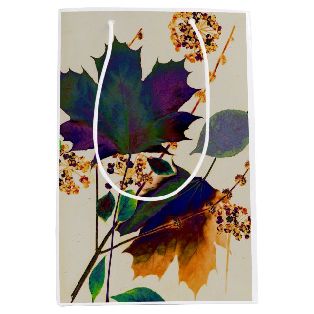 Autumn Leaves Royal Colours Medium Gift Bag (Front)