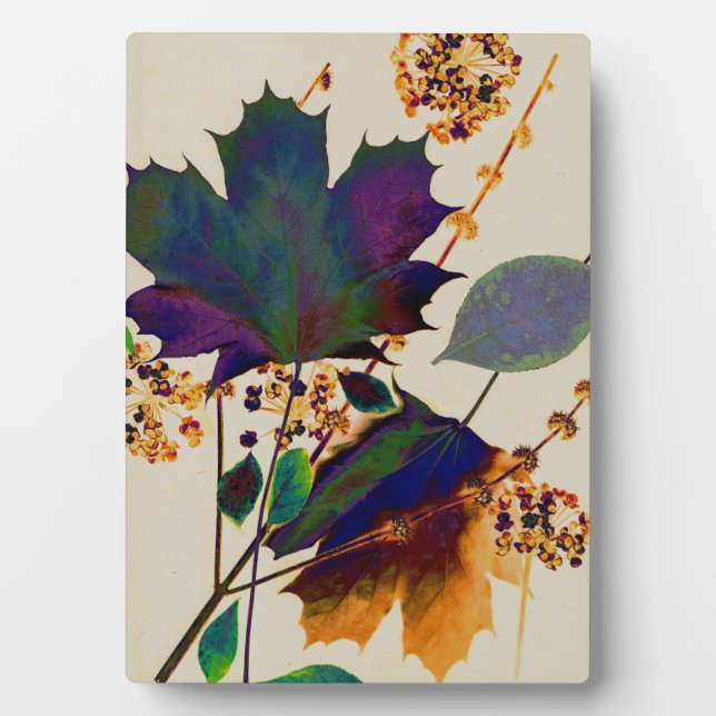 Autumn Leaves Royal Colours Plaque (Front)