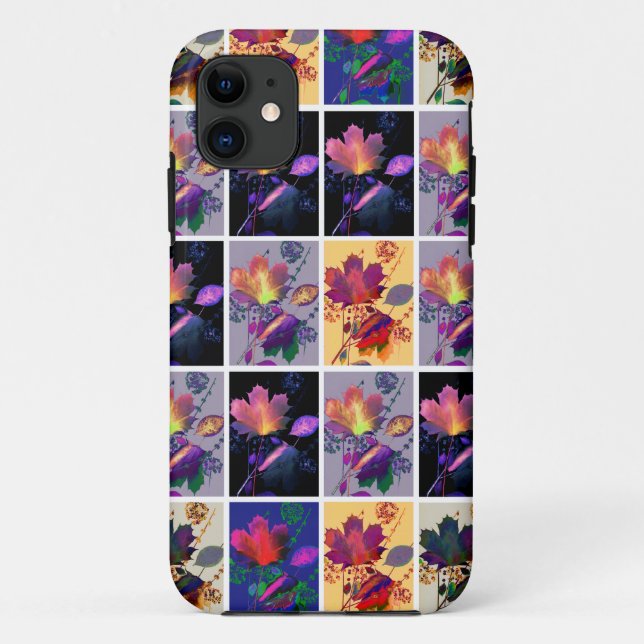 Autumn Leaves Rustic Patchwork Quilt Collage Case-Mate iPhone Case (Back)