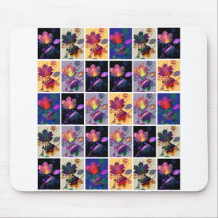 Autumn Leaves Rustic Patchwork Quilt Collage Mouse Pad