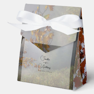 Autumn Leaves Rustic Wedding Favour Boxes
