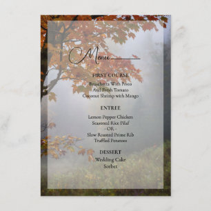 Autumn Leaves Rustic Wedding Menu