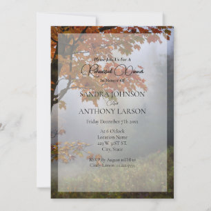 Autumn Leaves Rustic Wedding Rehearsal Invitation