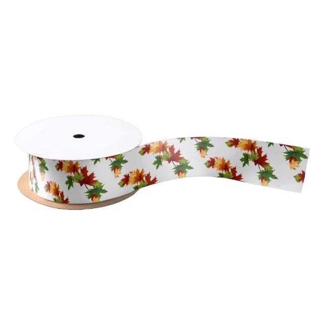Autumn Leaves Satin Ribbon (Spool)