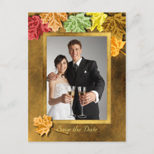 Autumn Leaves Save the Date Postcard