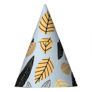 Autumn Leaves: Seamless Blue Background Party Hat
